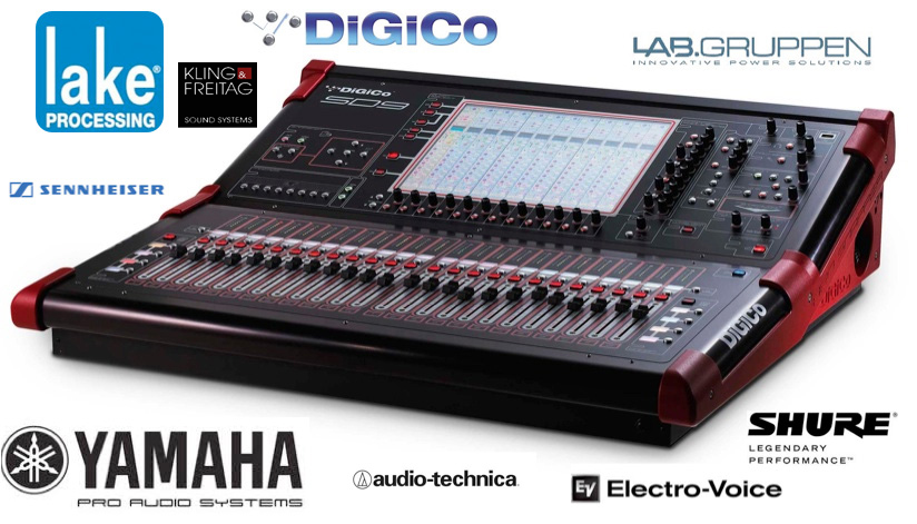 DiGiCo, lake PROCESSING, LAB.GRUPPEN, SENNHEISER, YAMAHA, audio-technica, SHURE, Electro-Voice...